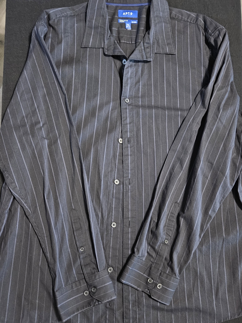 APT. 9 Men's Black Pinstripe Dress Shirt